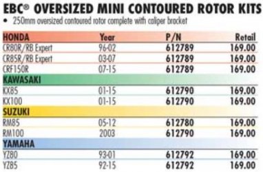 EBC Brakes Oversized MiniBike Contoured Rotor Kits